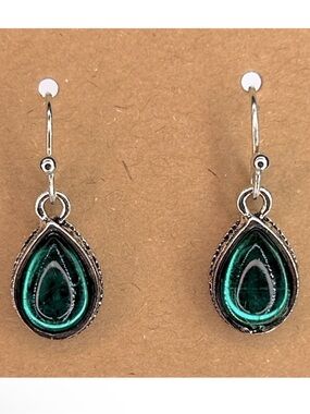 Teardrop Emerald Green Dangle Earrings Fashion Jewelry